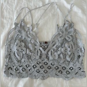 Free People Adella longline bralette, size M, grey